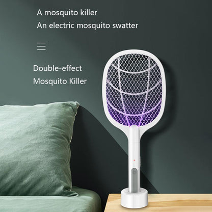 2 IN 1 Electric Mosquito Swatter Mosquito Killer 3000V USB Rechargeable Angle Adjustable Electric Bug Zapper Fly Bat Swatter