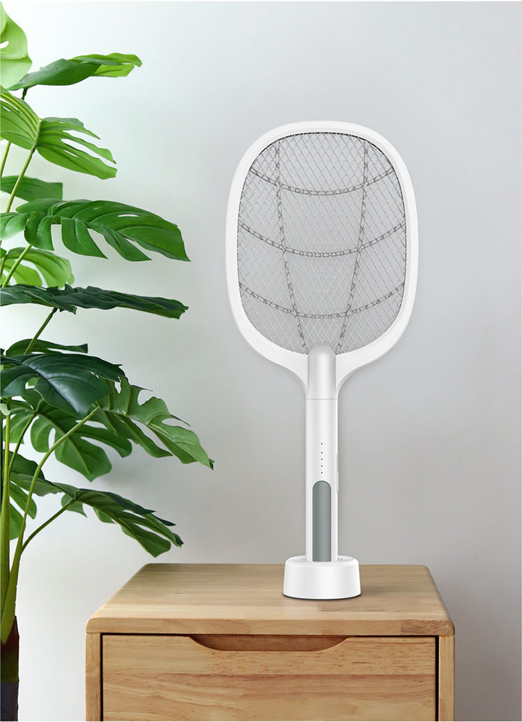 2 IN 1 Electric Mosquito Swatter Mosquito Killer 3000V USB Rechargeable Angle Adjustable Electric Bug Zapper Fly Bat Swatter