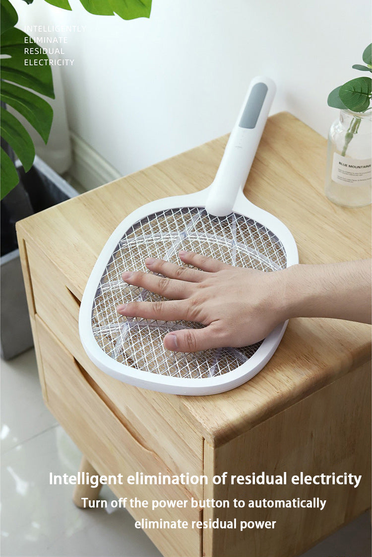 2 IN 1 Electric Mosquito Swatter Mosquito Killer 3000V USB Rechargeable Angle Adjustable Electric Bug Zapper Fly Bat Swatter