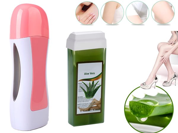 3 In 1 Depilatory Wax Heater Machine With Roll On Wax Refill And Waxing Strips For Body And Face Hair Removal (random Color)
