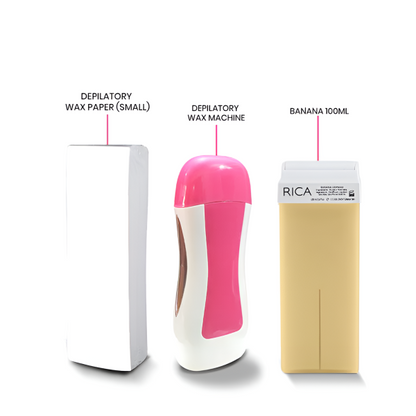3 In 1 Depilatory Wax Heater Machine With Roll On Wax Refill And Waxing Strips For Body And Face Hair Removal (random Color)