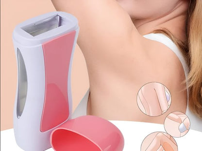 3 In 1 Depilatory Wax Heater Machine With Roll On Wax Refill And Waxing Strips For Body And Face Hair Removal (random Color)