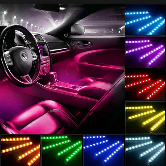 Car Atmosphere Light Remote Operated 36 Led 3 Strips