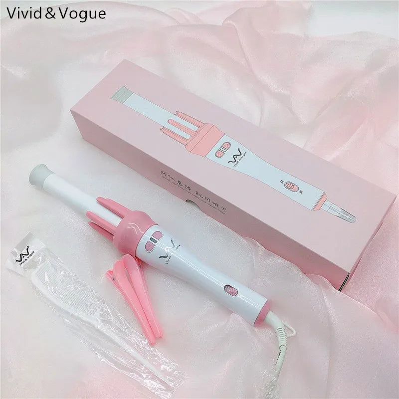 Vivid＆Vogue Original Automatic Hair Curlers Turn The Curling Iron Left And Right VAV-022B Pink 110V-220V