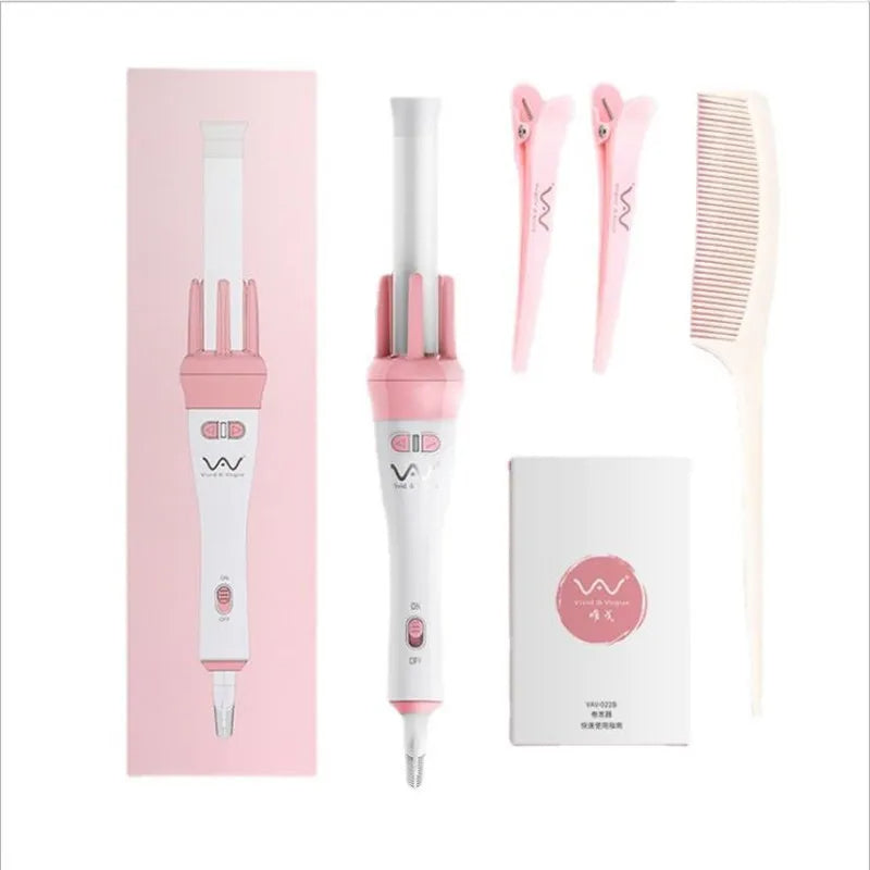 Vivid＆Vogue Original Automatic Hair Curlers Turn The Curling Iron Left And Right VAV-022B Pink 110V-220V