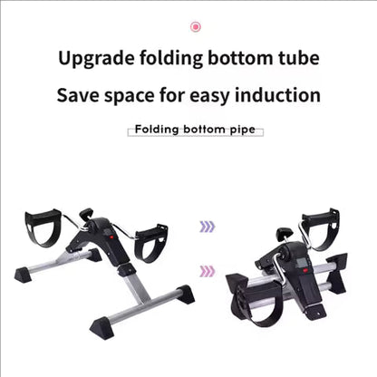 Pedal Exerciser Bike Foldable Bike Arm And Leg Exercises Adjustable Resistance Exercise Bike For Rehabilitation with Meter.