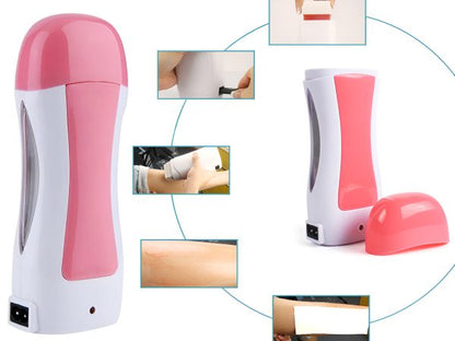 3 In 1 Depilatory Wax Heater Machine With Roll On Wax Refill And Waxing Strips For Body And Face Hair Removal (random Color)